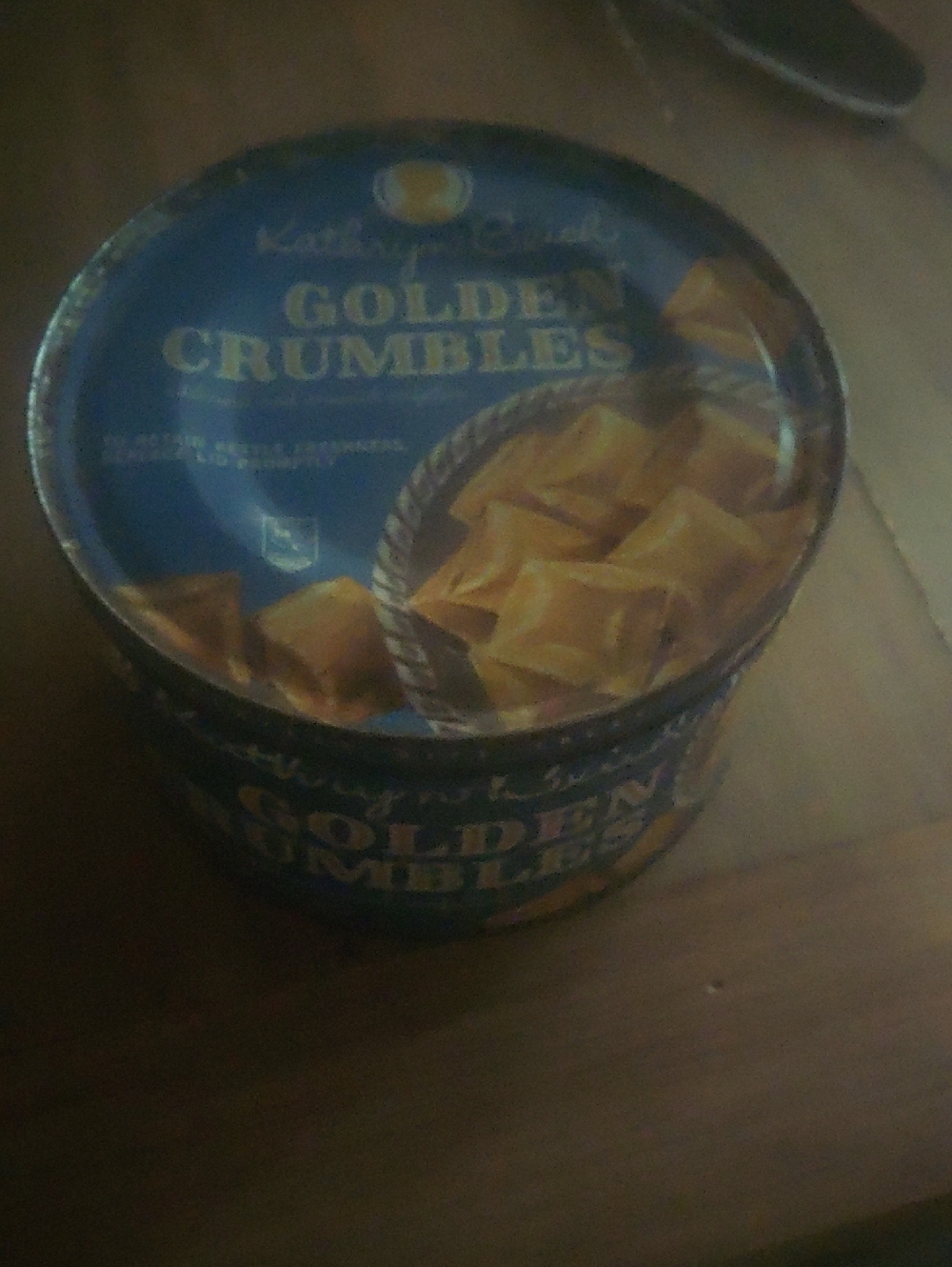 Kathryn Beich Golden Crumbles Cookie Tin - Blue & Gold
